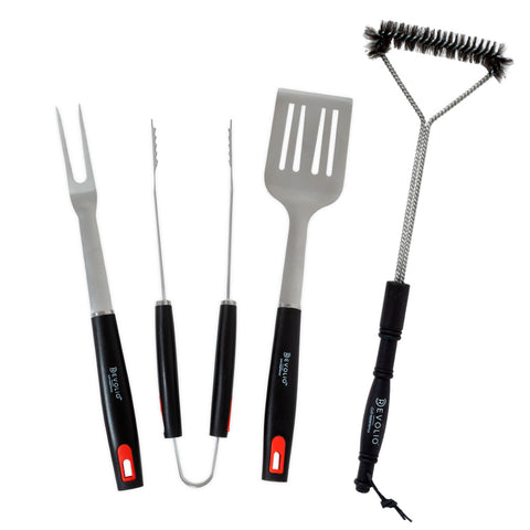 Grillbesteck Set für Grill & BBQ 4-teilig