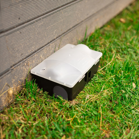 Multibox Köderstation für Mäuse und Ratten - SET mit Warnaufkleber